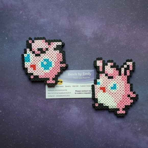Jigglypuff & Wigglytuff Magnets - Handmade Pokemon Kids Room - Home Decor - Picture 1 of 2